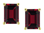 Star K Emerald Cut 8x6mm Genuine Garnet Earrings Studs