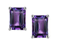 Star K Emerald Cut 7x5mm Simulated Alexandrite Earrings Studs