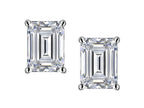 Star K Emerald Cut 7x5mm Genuine White Topaz Earrings Studs