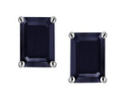 Star K Emerald Cut 7x5mm Genuine Black Sapphire Earrings Studs