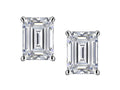 Star K Emerald Cut 7x5mm Genuine White Topaz Earrings Studs