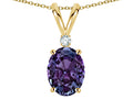 Star K Oval 7x5mm Simulated Alexandrite Pendant Necklace