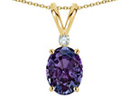 Star K Oval 7x5mm Simulated Alexandrite Pendant Necklace