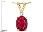 Star K Oval 7x5mm Created Ruby Pendant Necklace