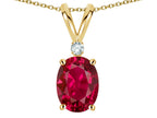 Star K Oval 7x5mm Created Ruby Pendant Necklace