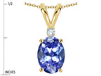 Star K Oval 7x5mm Genuine Tanzanite Pendant Necklace