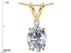 Star K Oval 7x5mm Genuine White Topaz Pendant Necklace