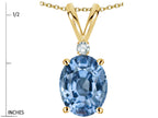Star K Oval 8x6mm Simulated Aquamarine Rabbit Ear Pendant Necklace
