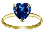 Original Star K Created Sapphire Heart Shape 8mm Solitaire Engagement Ring