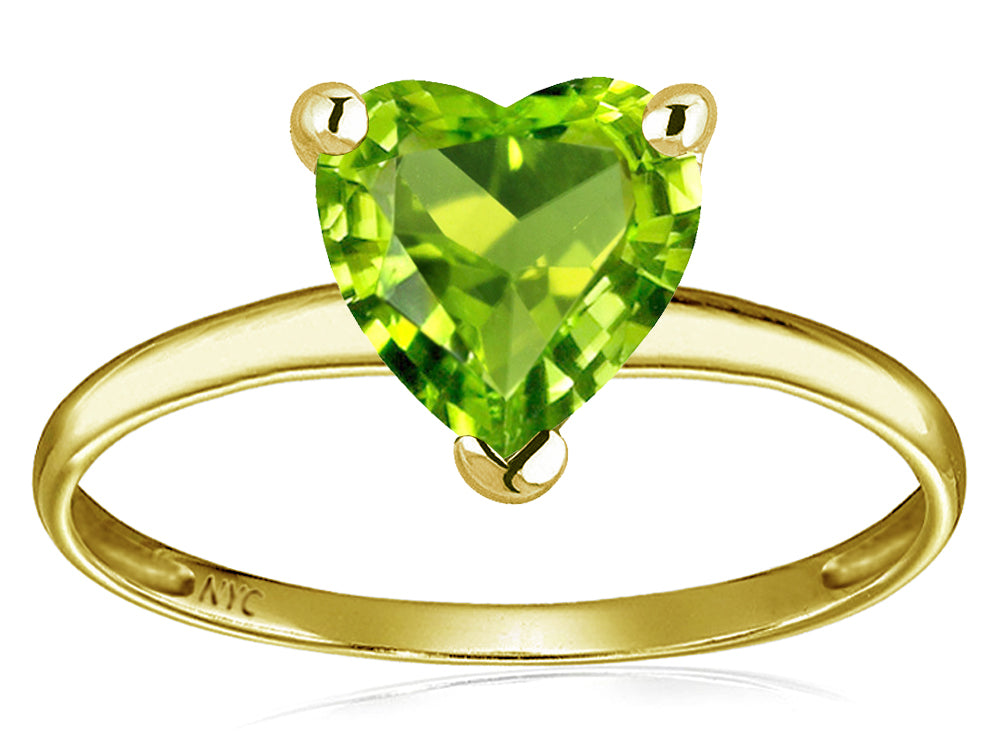 Original Star K™ Genuine Peridot Heart Shape 8mm Solitaire Engagement Ring