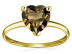 Original Star K Smoky Quartz Heart Shape 8mm Solitaire Engagement Ring