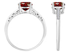 Original Star K Round 7mm Genuine Garnet Solitaire Engagement Ring