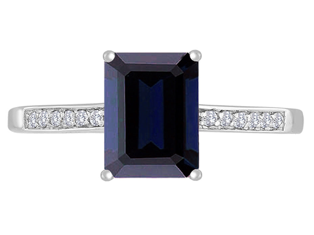 Original Star K Genuine Black Sapphire Solitaire Engagement Ring
