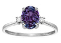 Star K Oval 8x6mm Simulated Alexandrite Engagement Promise Ring