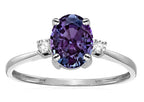 Star K Oval 8x6mm Simulated Alexandrite Engagement Promise Ring