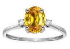 Star K Oval 8x6mm Genuine Citrine Engagement Promise Ring