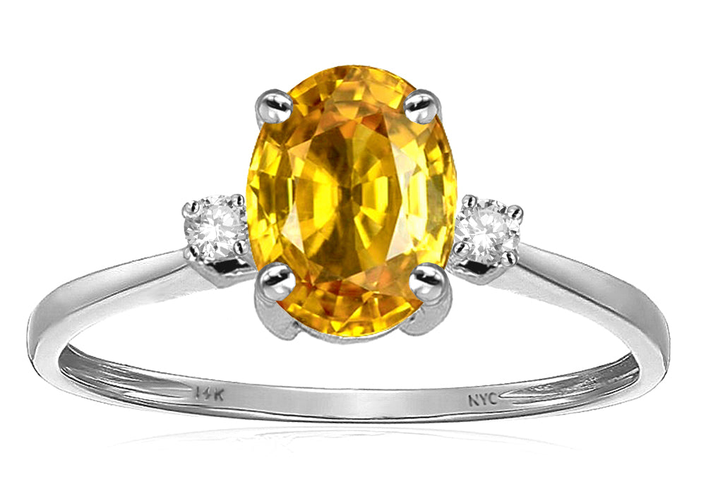 Star K Oval 8x6mm Genuine Citrine Engagement Promise Ring