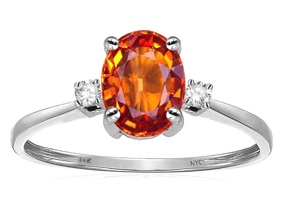 Star K Oval 8x6mm Simulated Orange Mexican Fire Opal Engagement Promise Ring