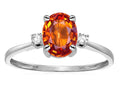 Star K Oval 8x6mm Simulated Orange Mexican Fire Opal Engagement Promise Ring