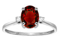 Star K Oval 8x6mm Genuine Garnet Engagement Promise Ring