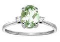 Star K Oval 8x6mm Genuine Green Amethyst Engagement Promise Ring