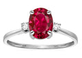 Star K Oval 8x6mm Created Ruby Engagement Promise Ring