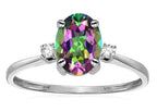 Star K Oval 8x6mm Mystic Topaz Engagement Promise Ring