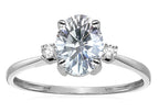 Star K Oval 8x6mm Genuine White Topaz Engagement Promise Ring