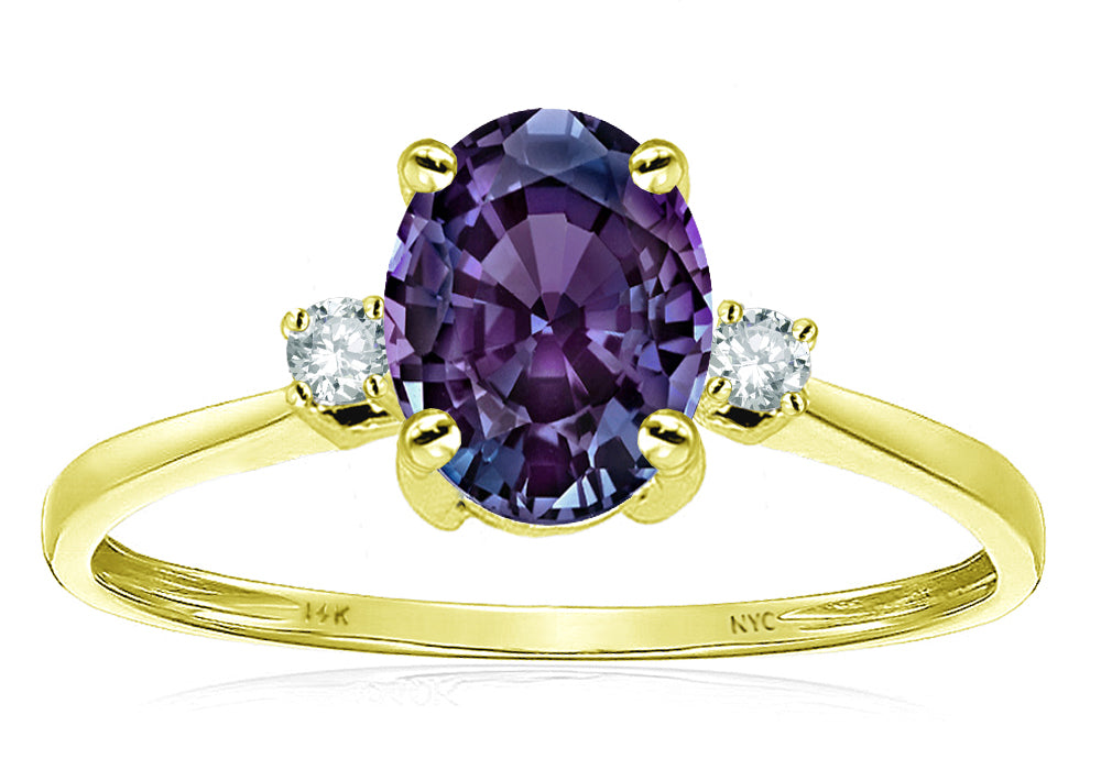 Star K Oval 8x6mm Simulated Alexandrite Engagement Promise Ring