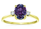 Star K Oval 8x6mm Simulated Alexandrite Engagement Promise Ring