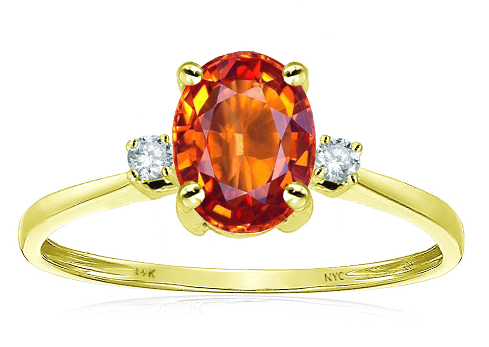 Star K Oval 8x6mm Simulated Orange Mexican Fire Opal Engagement Promise Ring