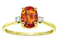 Star K Oval 8x6mm Simulated Orange Mexican Fire Opal Engagement Promise Ring