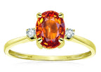 Star K Oval 8x6mm Simulated Orange Mexican Fire Opal Engagement Promise Ring