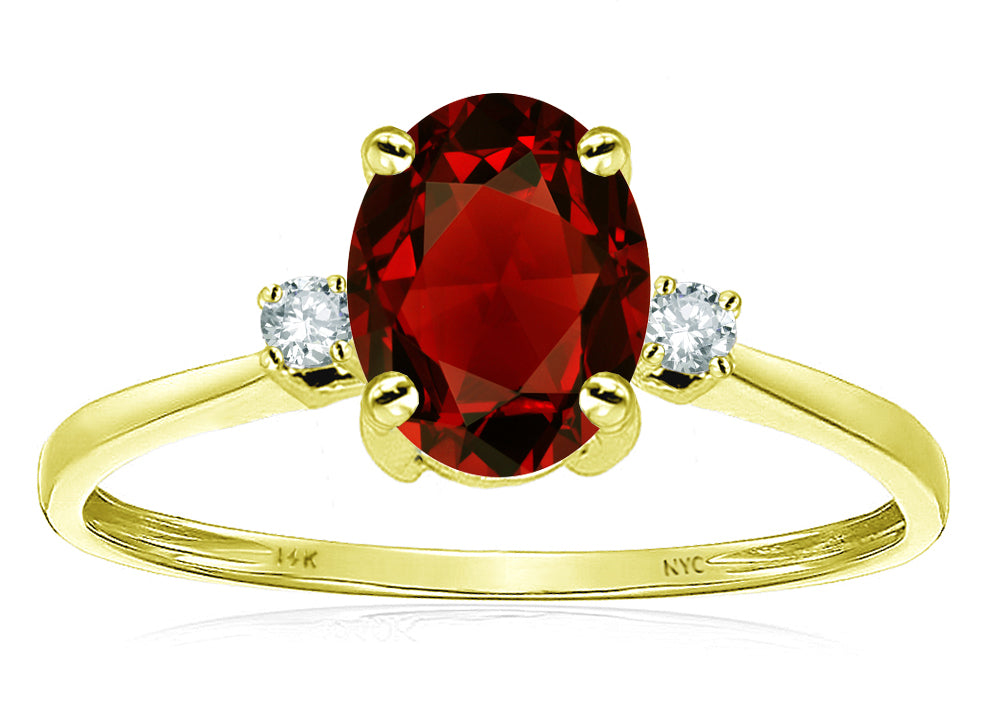 Star K Oval 8x6mm Genuine Garnet Engagement Promise Ring