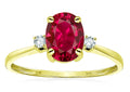 Star K Oval 8x6mm Created Ruby Engagement Promise Ring