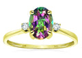 Star K™ Oval 8x6mm Mystic Topaz Engagement Promise Ring