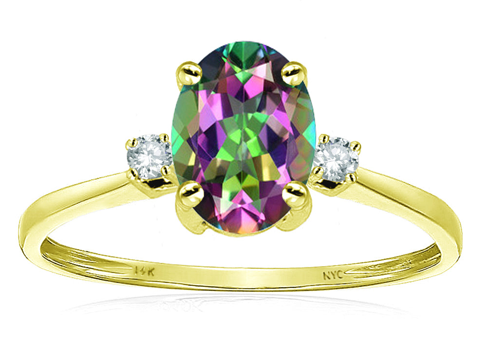 Star K™ Oval 8x6mm Mystic Topaz Engagement Promise Ring
