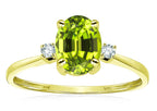 Star K Oval 8x6mm Genuine Peridot Engagement Promise Ring
