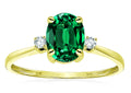 Star K Oval 8x6mm Simulated Emerald Engagement Promise Ring