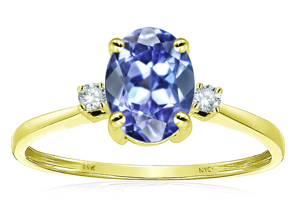 Star K Oval 8x6mm Genuine Tanzanite Engagement Promise Ring
