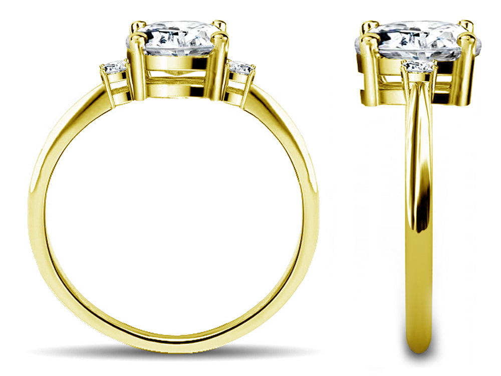 Star K Oval 8x6mm Genuine White Topaz Engagement Promise Ring