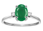 Star K Oval 8x6mm Genuine Emerald Engagement Promise Ring