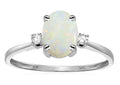 Star K Oval 8x6mm Genuine Opal Engagement Promise Ring
