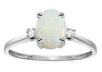 Star K Oval 8x6mm Genuine Opal Engagement Promise Ring