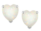 Star K Heart Shape 6mm Genuine Opal Earrings Studs