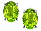 Star K Oval 8x6 mm Genuine Peridot Earrings Studs