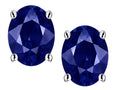 Star K™ Created Sapphire Oval 8x6mm Earrings Studs