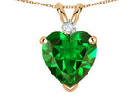 Star K 8mm Simulated Emerald Heart Pendant Necklace
