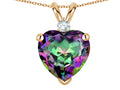 Star K 8mm Rainbow Mystic Topaz Heart Pendant Necklace