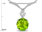 Star K Round 7mm Genuine Peridot Pendant Necklace